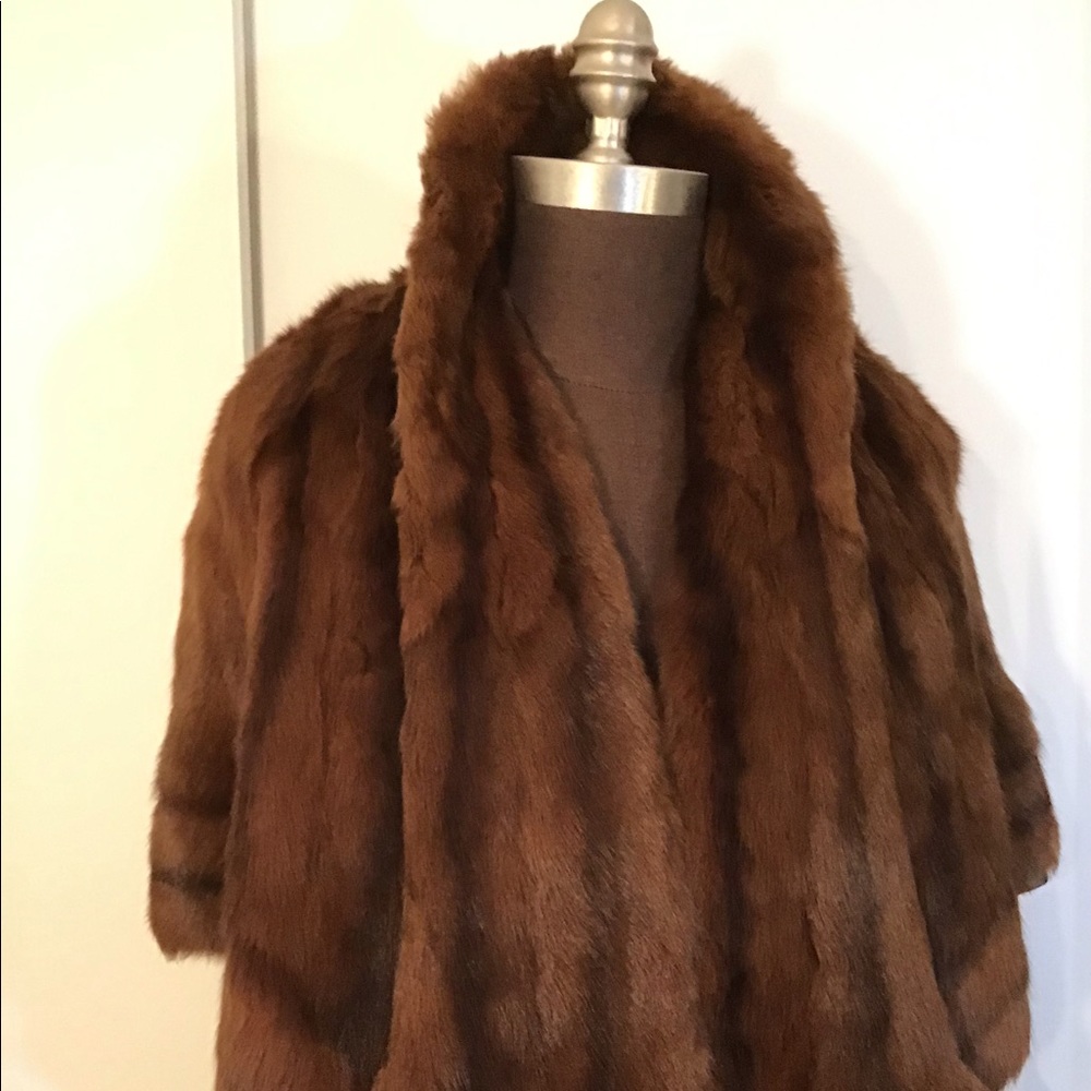 Vintage Mink Fur Cape Shrug Shawl size M-L